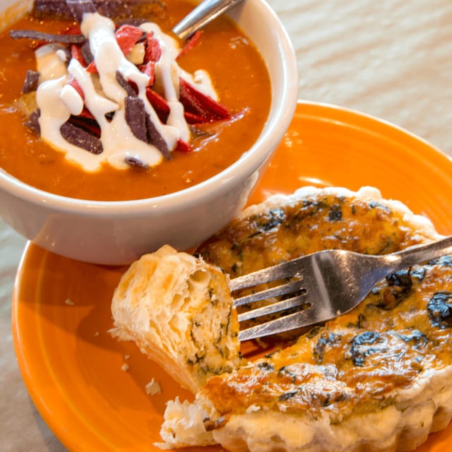 Quiche & Signature Soup or Salad.