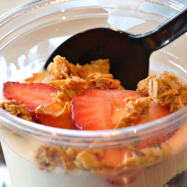 Yogurt, Strawberries & Granola.